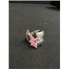 Image 4 : Beautiful Silver w/ Pink Stone Ring, Size 8