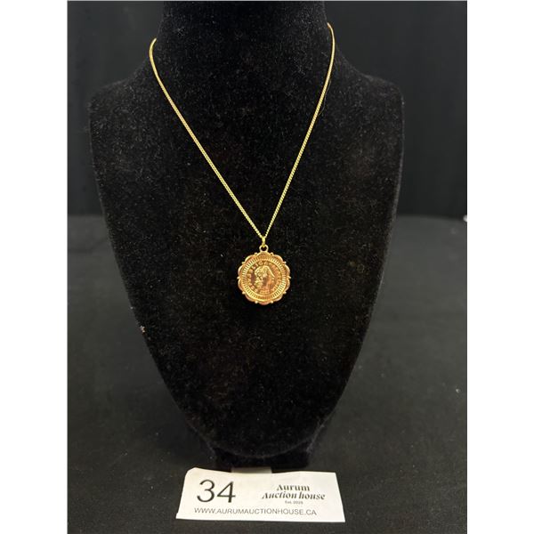 1988 Gold Plated Republican Italiana Pendant w/ Chain Necklace