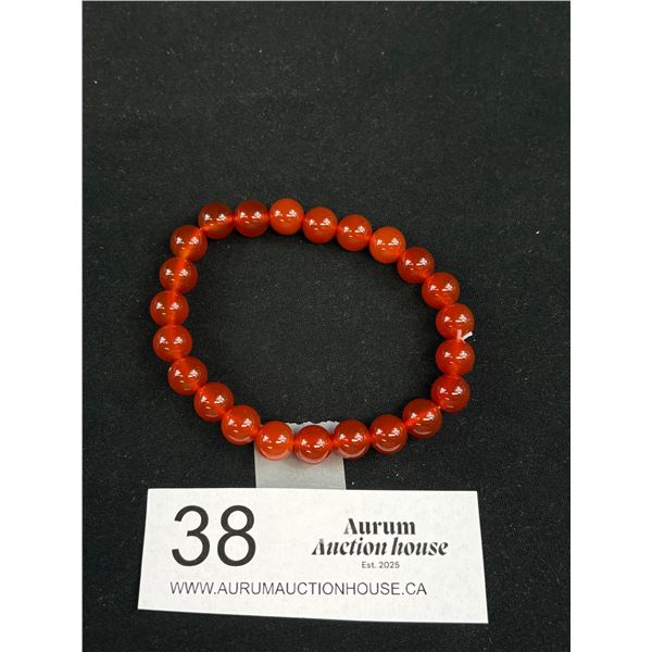 Genuine Carnelian Beads Stretch Bracelet