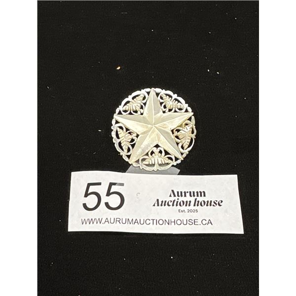 Hand Carved Vintage Mother of Pearl Brooch