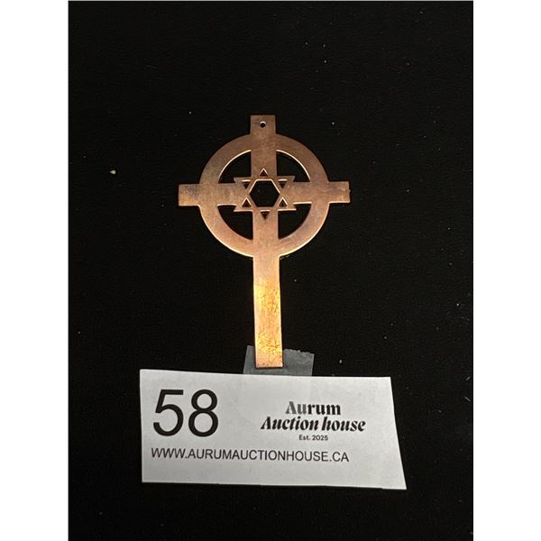Nice 3" Long Celtic Style Copper Cross Handmade