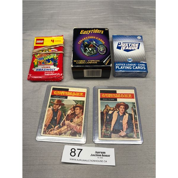 Nice Lot of Collectible Trading Cards, Justice League is Sealed Etc