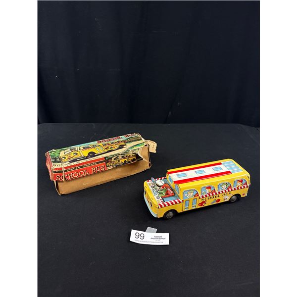 Vintage School Bus Friction Car, Made in Japan w/ Original Box