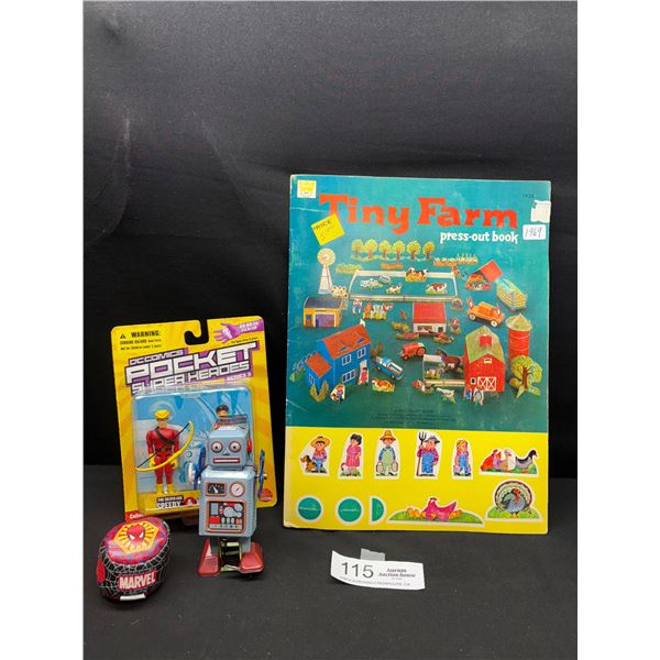 Collectible Toy Lot 1969 Tiny Farm, Robot Etc