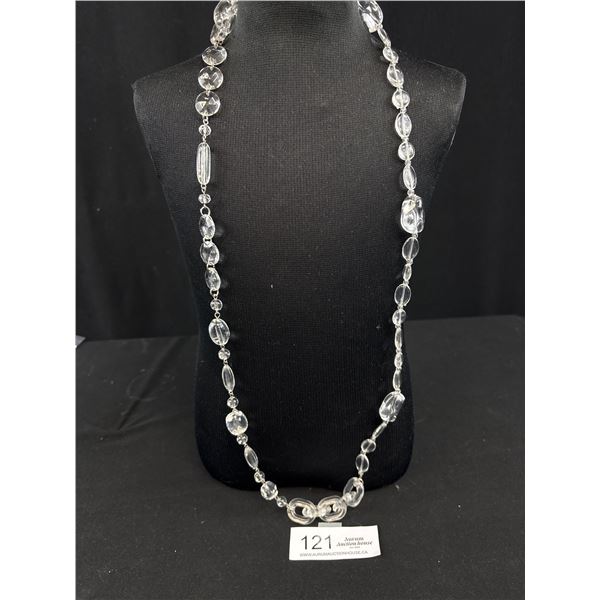 Vintage Long Lucite Necklace 38"