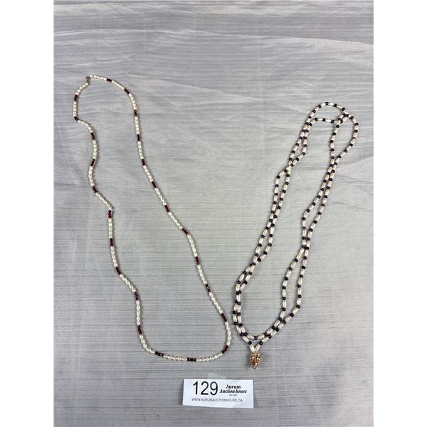 54" + 38" Genuine Fresh Water Pearl and Bead Necklace