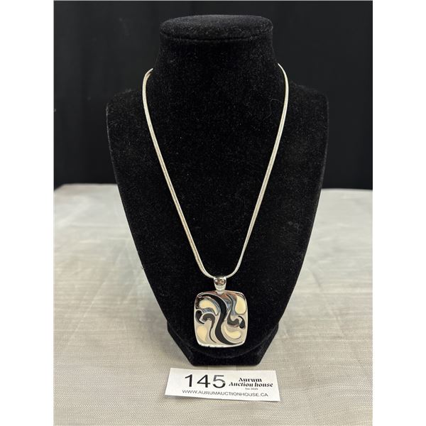 Vintage Lia Sophia Pendant on Double Strand Chain Signed