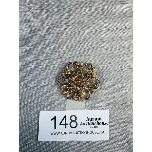 1960s Signed Sarah Coventry Open Flower Brooch