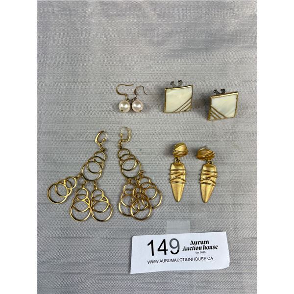 Lot of Vintage Gold Tone Earrings