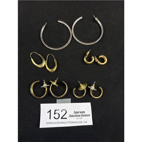 5 Pairs of Assorted Hoop Earrings