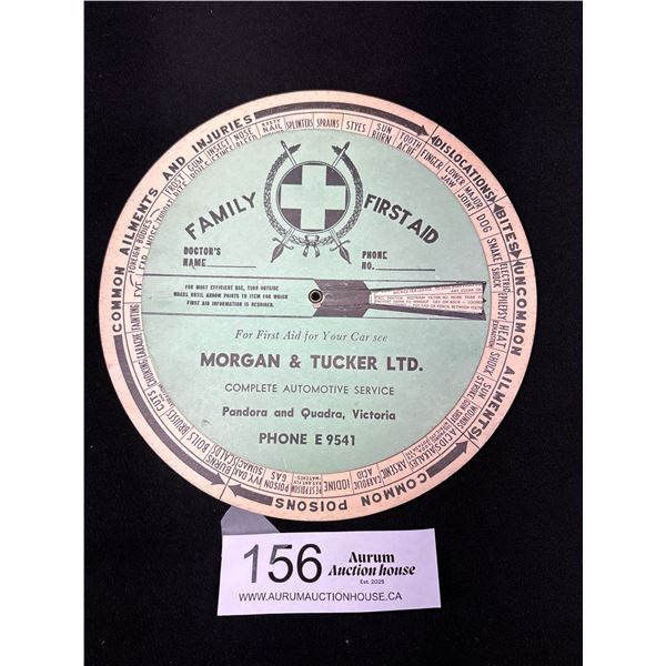 Morgan + Tucker Automotive (Victoria) Vintage 1st Aid Chart/Wheel