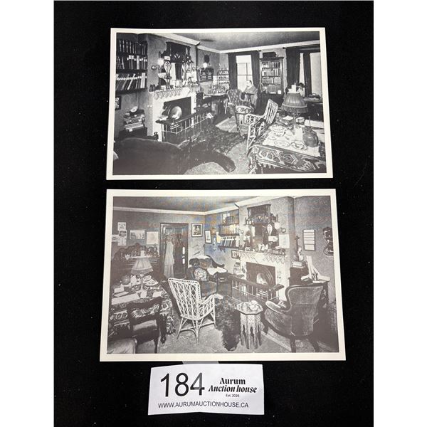2 Photo Cards 1951 Festival of Britian Sherlock Holmes Living Room