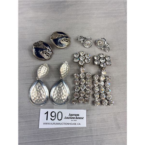 Nice Variety of Vintage Clip on Earrings, 4 Pairs