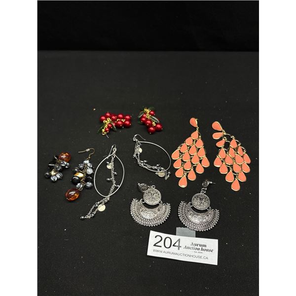 5 Assorted Pairs of Chandelier Earrings