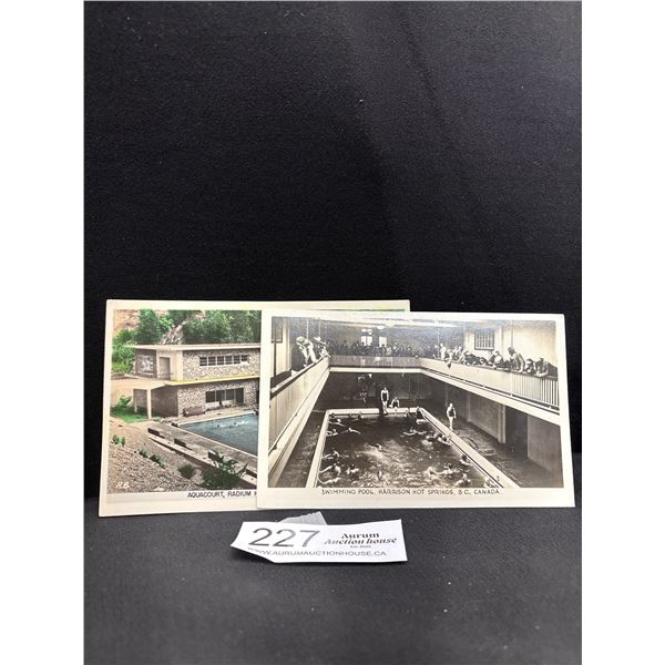 2 Early BC Postcards Harisson Hotsprings