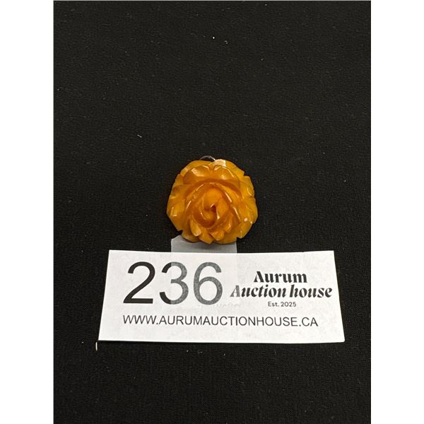 1930s Carved Bakelite Flower Pendant