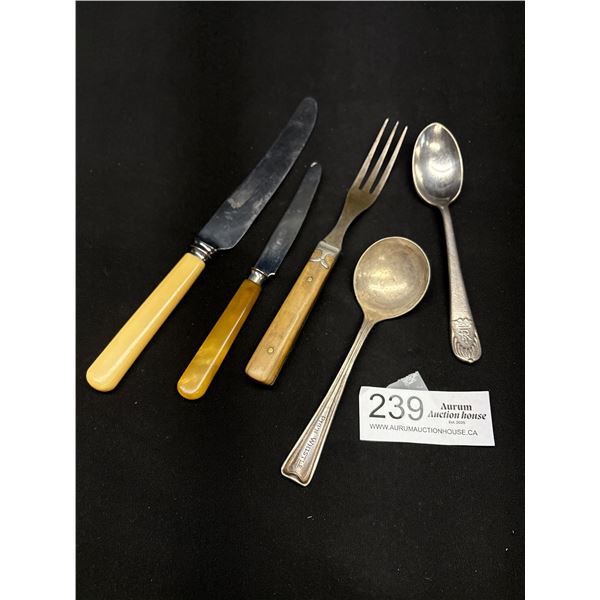 5 Pcs of Antique Cutlery (C.P Hotel) Etc