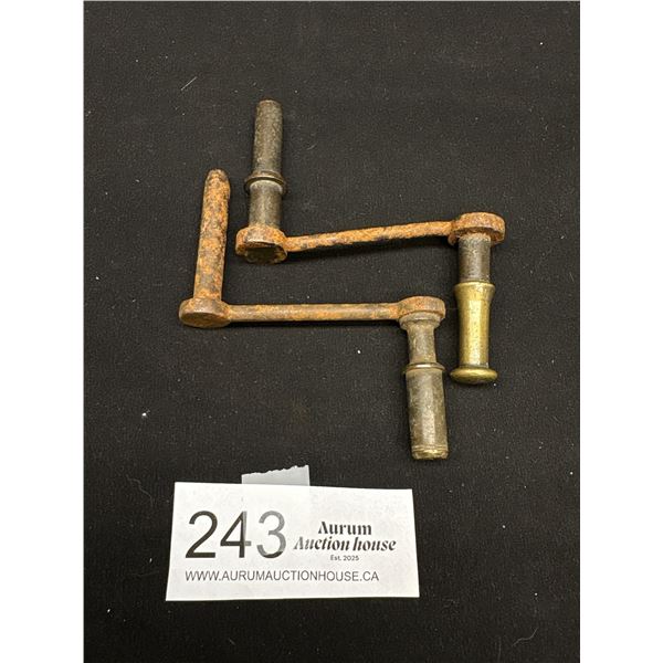 2 19th Century Grandfather Clock Keys