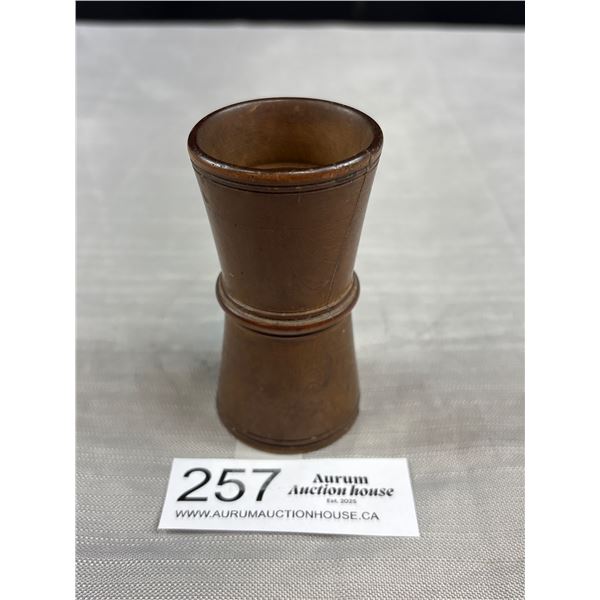 Nice Late 1800s Turned Wood Dice Shaker For Gambling
