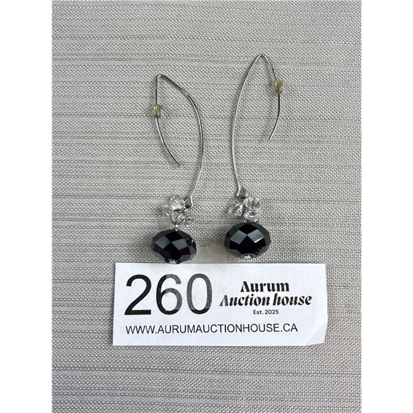 Pair of Silver w/ Crystal Beads Earrings