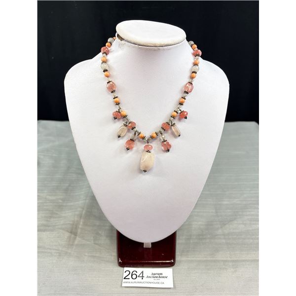 Genuine Rare Quartz Stone Beads + Others Necklace