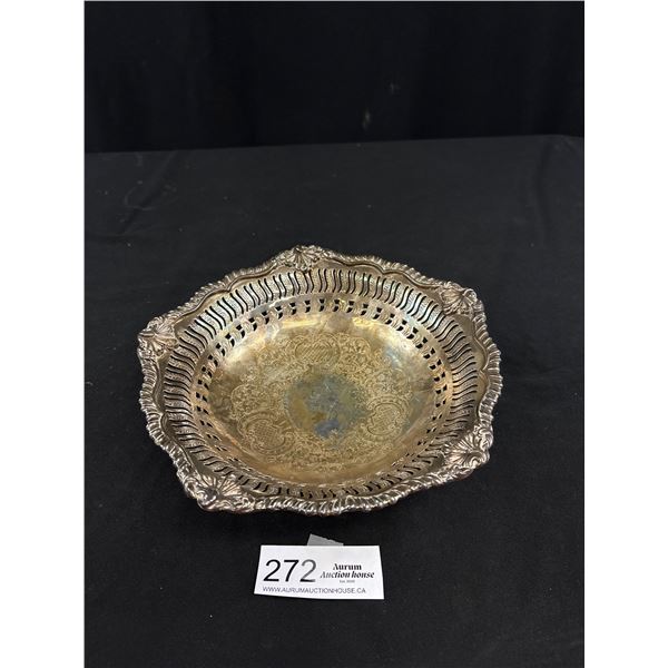 Antique Silver Bowl Marked w/ Lion Made in England , No.21