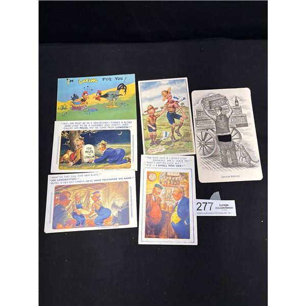 6 Vintage Humour Postcards