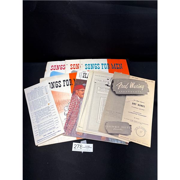 Lot of 1950s Babershop Quartet Music Sheets + Mags