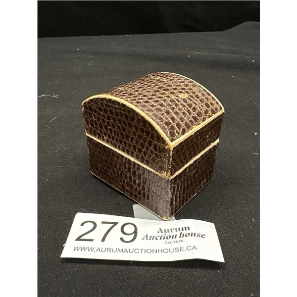 Early 1900s Faux Snakeskin Dometop Jewelry Box