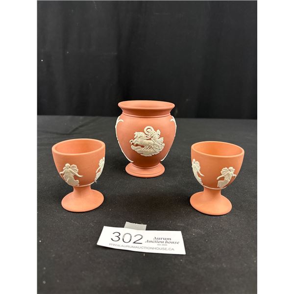 Lot of 3 Vintage Terracotta Wedgewood Vases