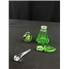 Image 5 : Vintage Cut Crystal Flower Frog & Perfume Bottles