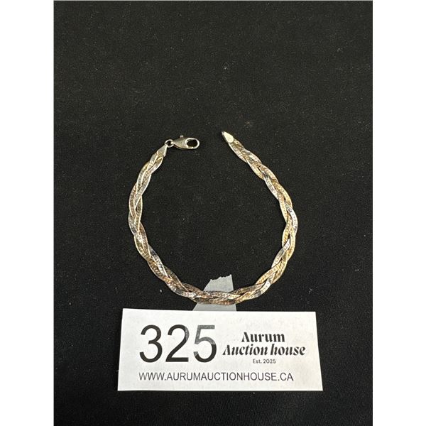 Vintage .925 Sterling Italy Braided Bracelet