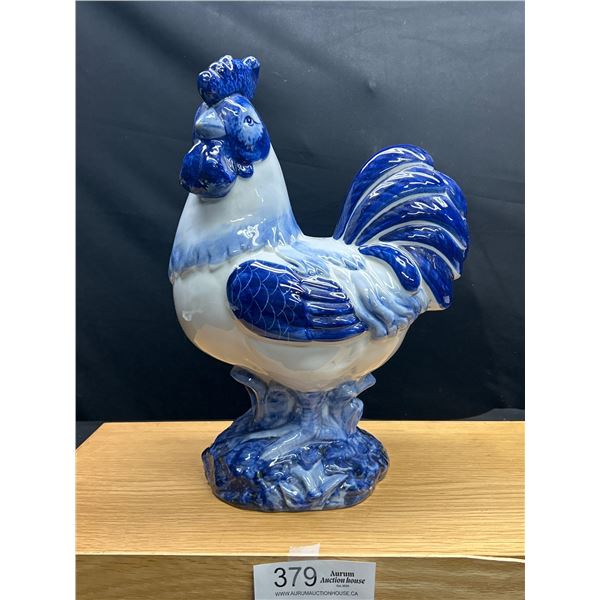 Large Collectible Blue and white Porceline Rooster