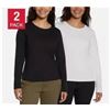 Image 2 : Banana Republic 2-Pack Long Sleeve Rib T-Shirt  1 white  & 1 black Women Size L