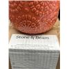 Image 3 : Stone & Beam Floral Embossed Planter in Arabesque Color, Small