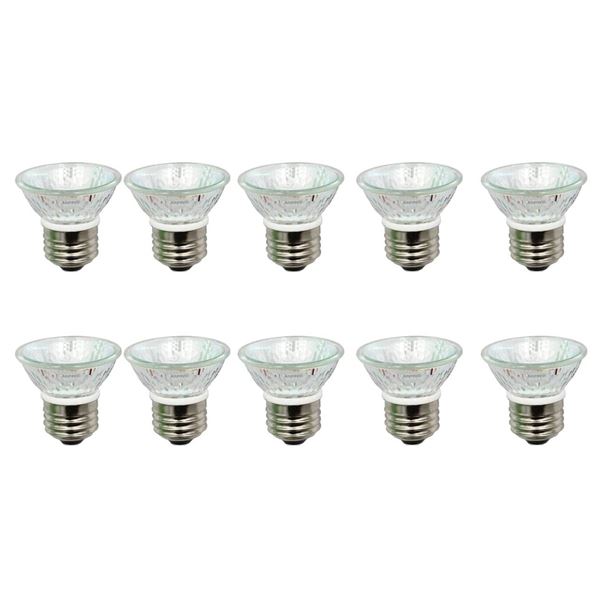 Anyray A1876Y (10-Pack) HR16 120V 35W E27/E26 MR-16 35 Watt JDR C Bulb Lamp FMW Flood with Lens