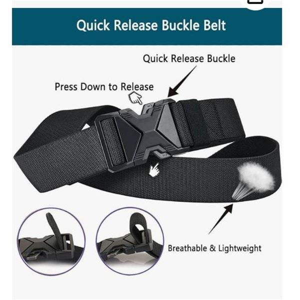 LionVII Tactical Belt, Elastic Stretch Military 1.5" Web Belt with Heavy Duty Quick Release Buckle f