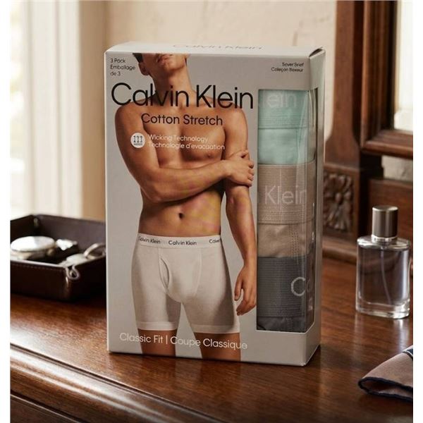 Calvin Klein Cotton Stretch 3-Pack Boxer Briefs, Classic Fit