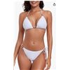 Image 1 : RELLECIGA Women's Bead Detailing Triangle Bikini Set Size L White