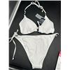 Image 4 : RELLECIGA Women's Bead Detailing Triangle Bikini Set Size L White