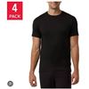 Image 1 : Men's 4-Pack 32 Degrees Cool Short Sleeve Crew Neck Shirts, Black, Size M/M