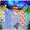 Image 1 : Fohil Solar Candy Cane Lights, 12 Pack Waterproof Solar Christmas Lights Outdoor, 8 Lighting Modes S