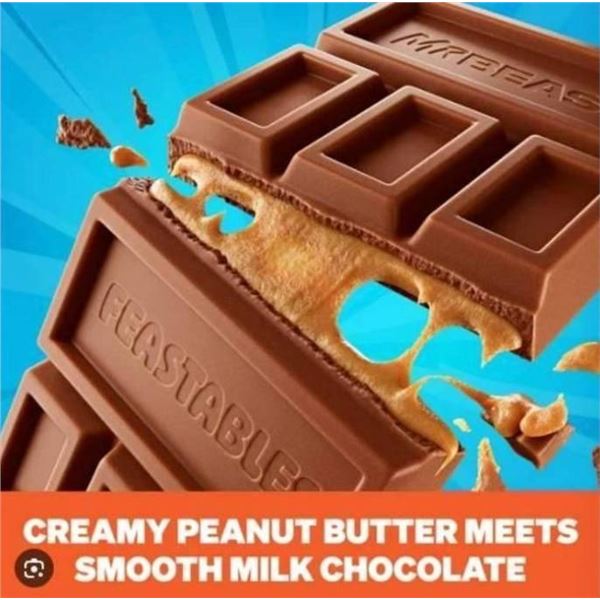 MrBeast Peanut Butter Chocolate Bars, 10 x 60g