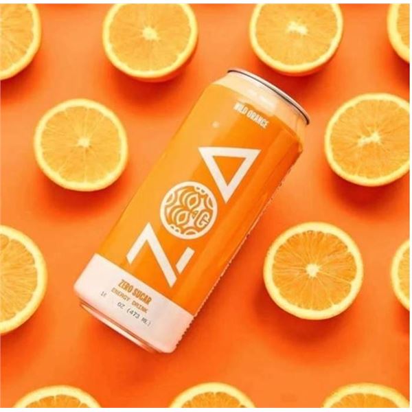 Zoa Wild Orange Zero Sugar Energy Drink 12 Pack, 16 fl oz Cans