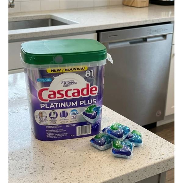 Cascade Platinum Plus Dishwasher Detergent Pods, 81 Action Pacs