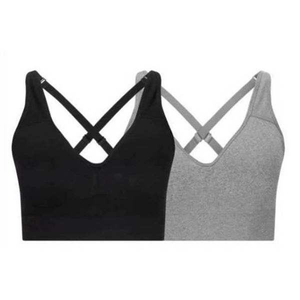 Puma 2-Pack Seamless Sports Bras, Convertible Back, Size XL