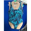 Image 2 : TYR Women's One-Piece Swimsuit in Blue/Black, Size XL Tall