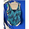 Image 3 : TYR Women's One-Piece Swimsuit in Blue/Black, Size XL Tall