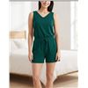Image 1 : Sleeveless Women's Romper L/G Size With Drawstring Waist