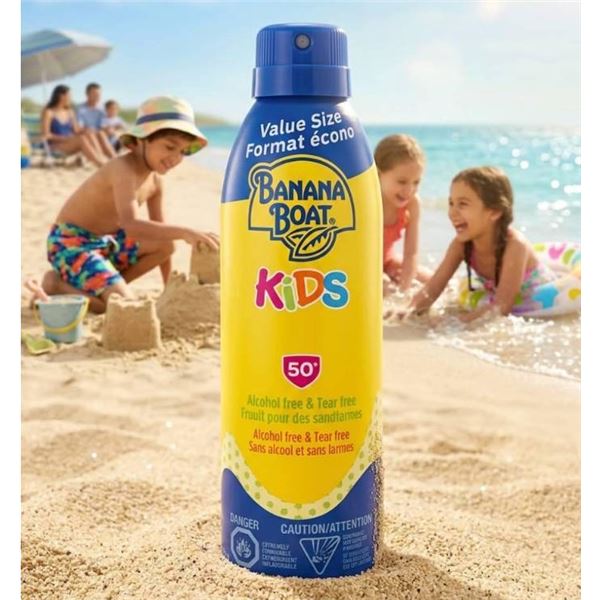 Banana Boat Kids SPF 50 Sunscreen Lotion Spray, Set of 3 - 6 oz Each